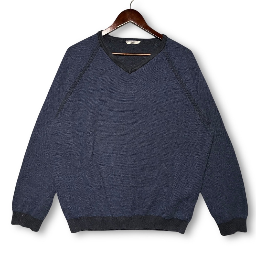 Tommy Bahama Reversible V Neck Sweater Blue Knit Pullover‎ Men's L?